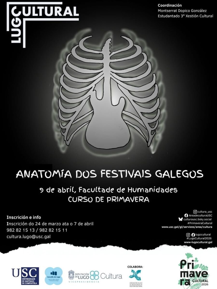 Curso de Primavera “Anatomía dos festivais galegos” Lugo 9 de abril 2026: formación en gestión cultural